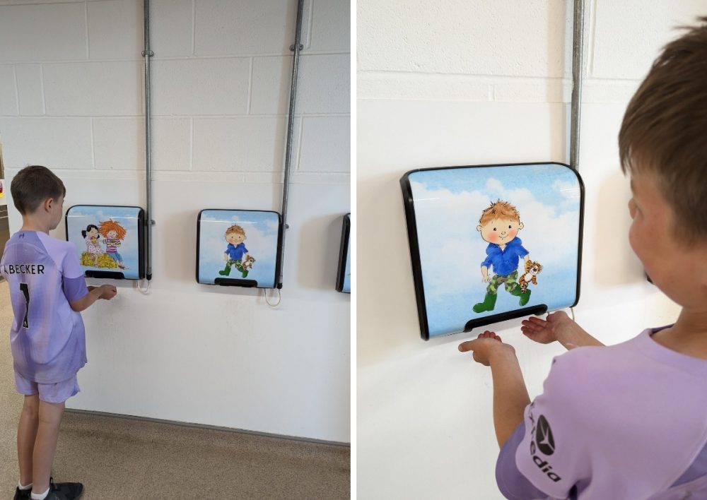 Children using dryer